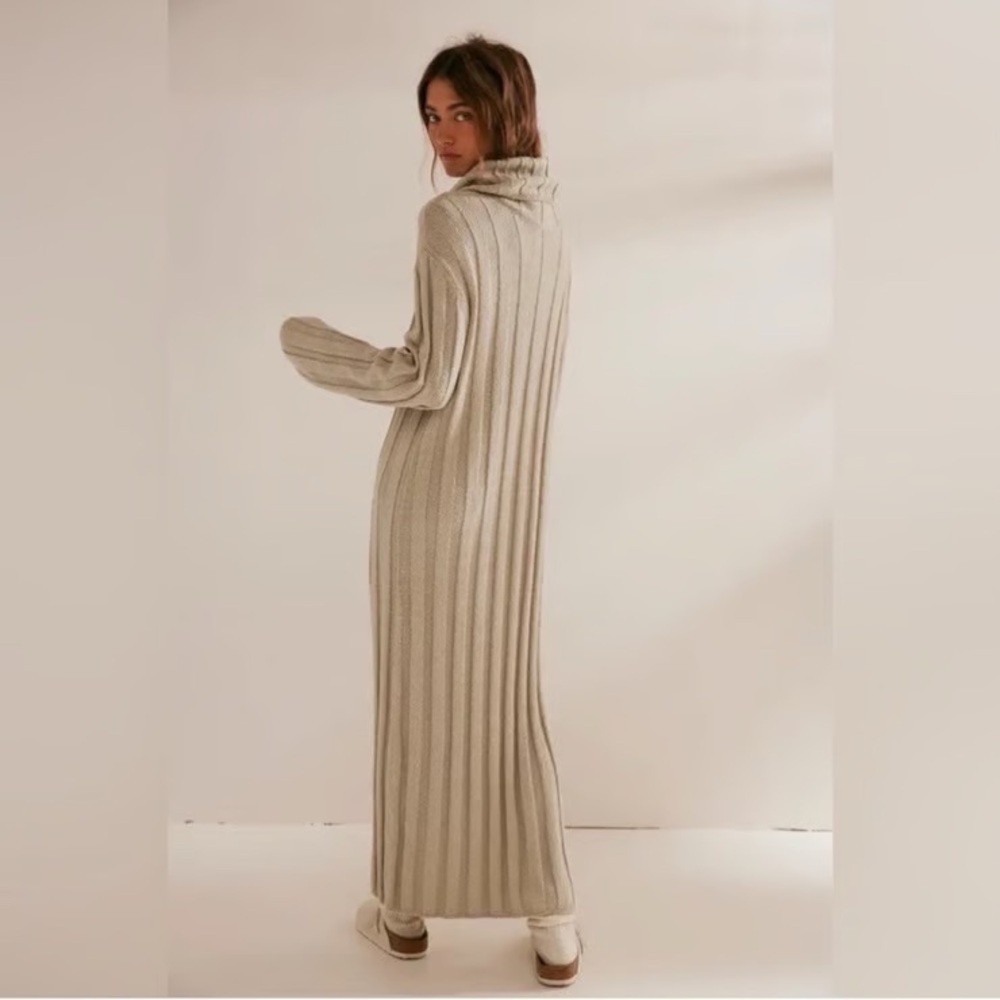 NWT FP Beach Free People Beach Wanda Ribbed Sweater Dress - Small - Picture 2 of 5